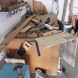 Hand-made bookshelf table cupboard